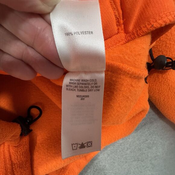 Cabelas Mens M Fleece Jacket hunting safety orange Hi Vis full Zip pockets - Picture 15 of 15